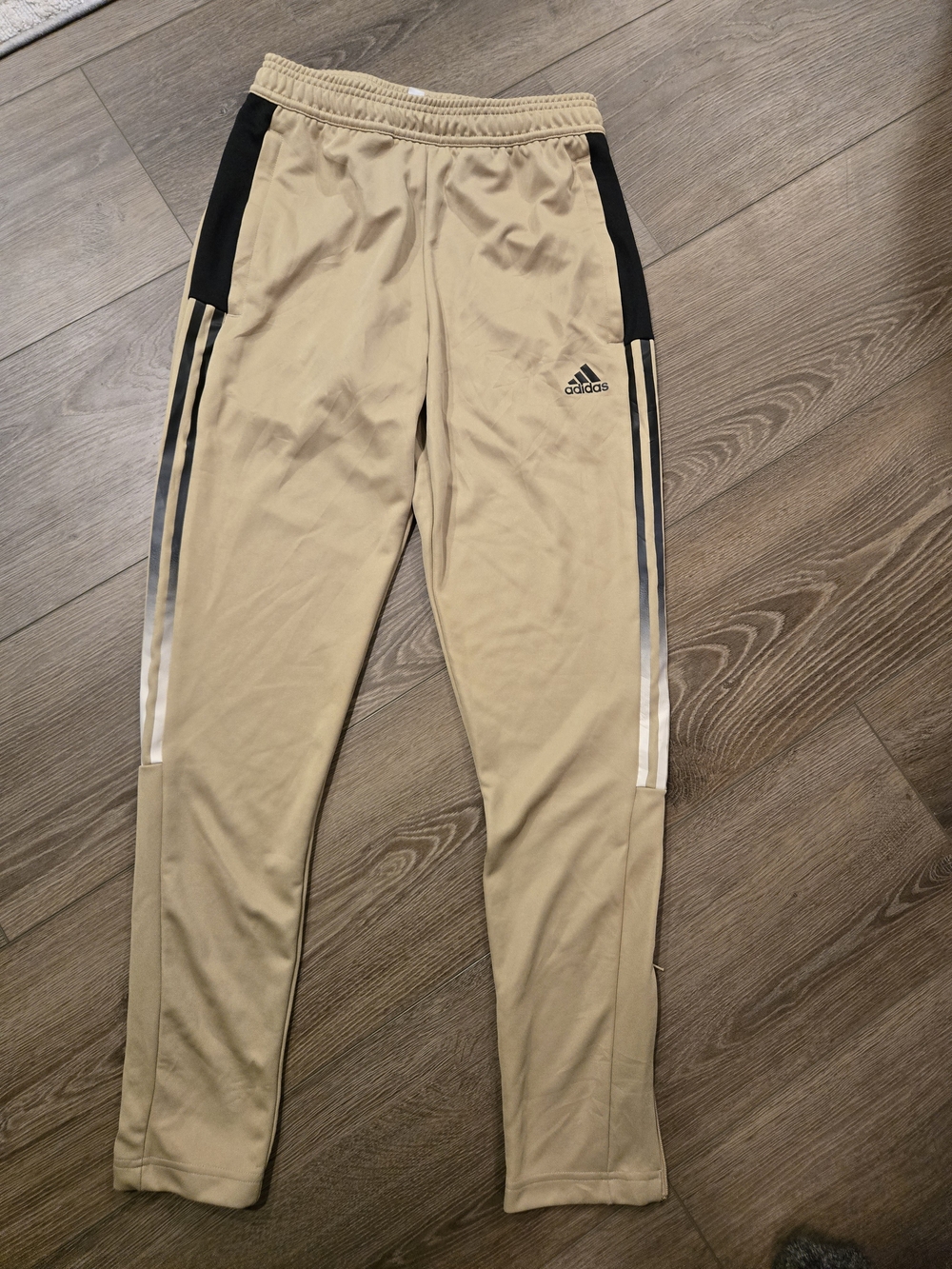 adidas Mens Tan Sweatpants with Black Panels